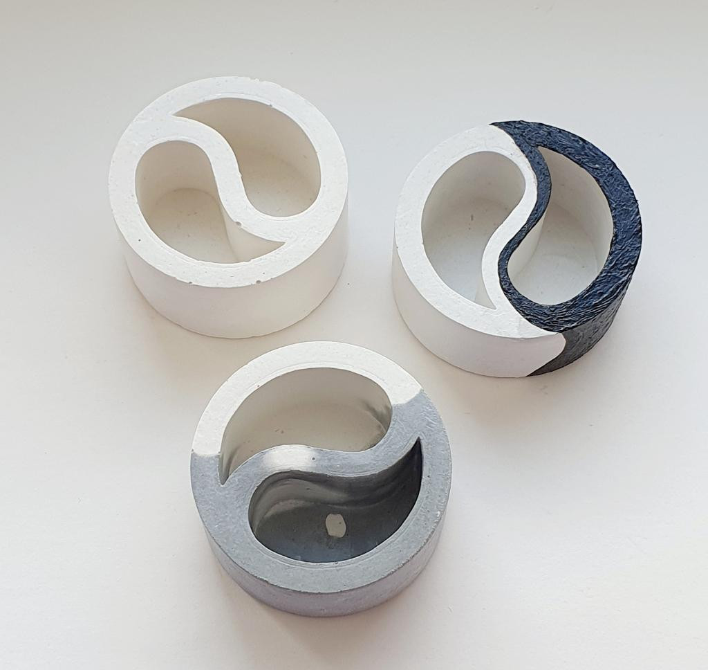 Кашпо из гипса Инь Янь