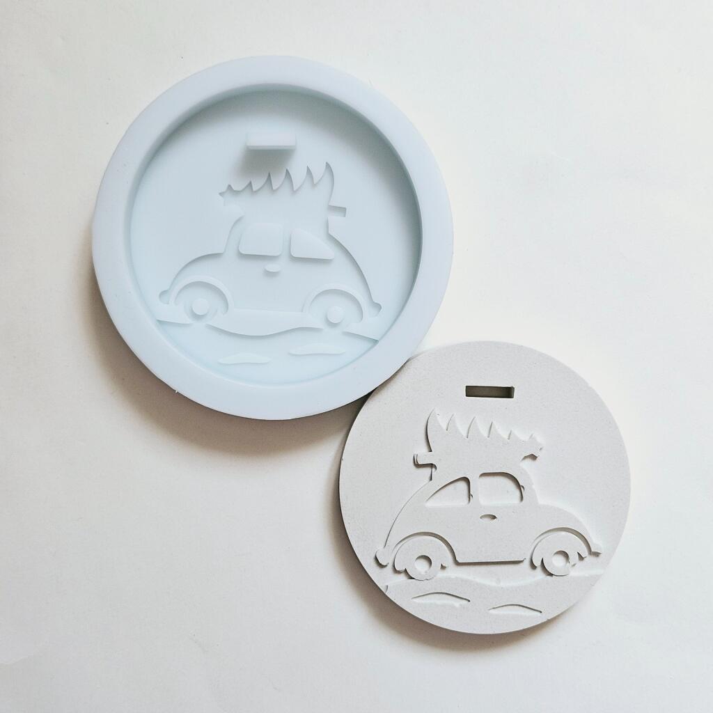 Силиконовая форма саше Новогодняя машинка