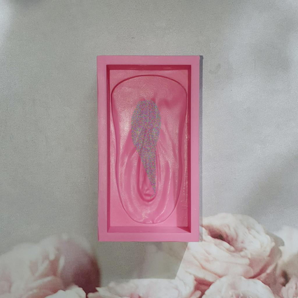 Силиконовая форма "Вагина прямоугольная" для свечи (мыла)