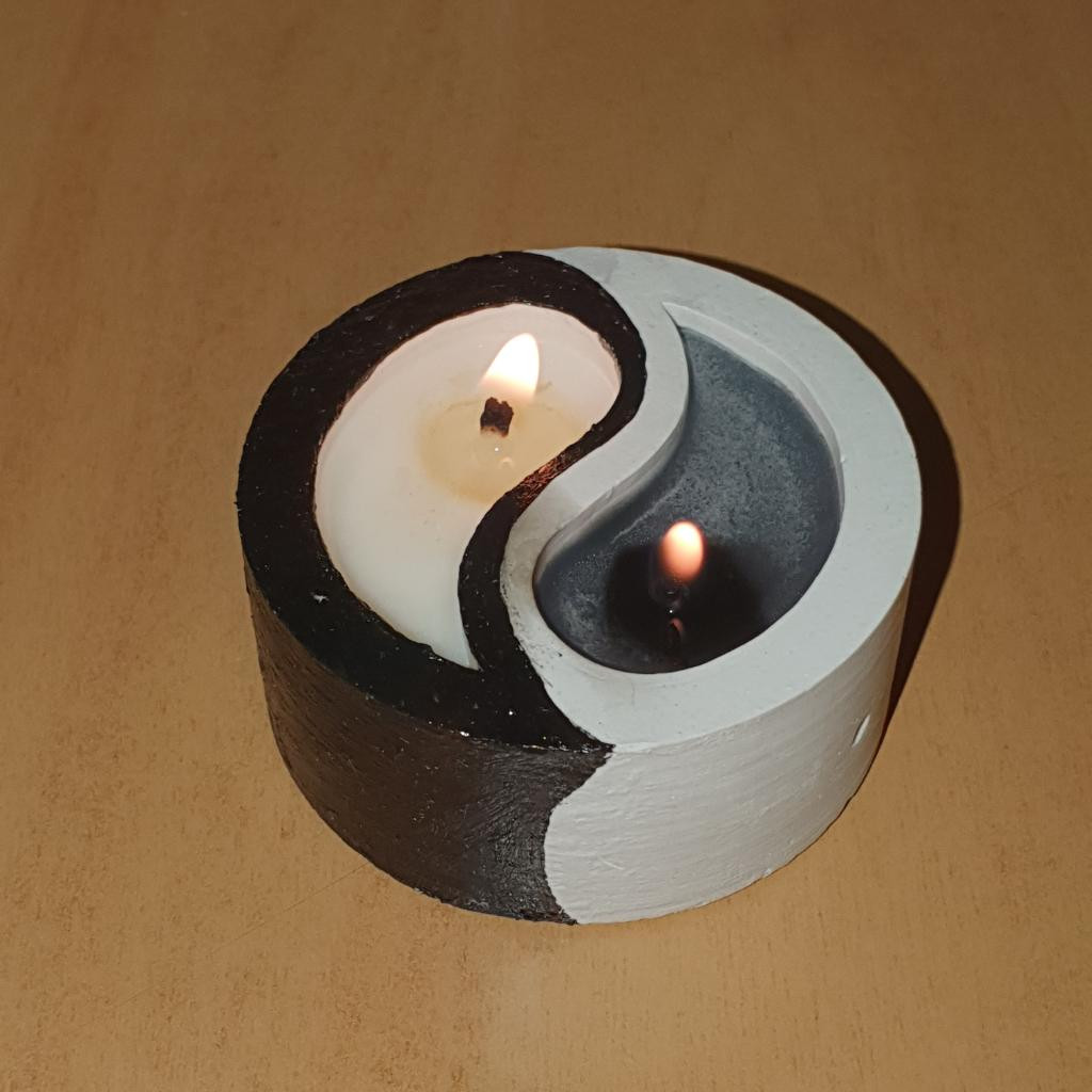 Кашпо из гипса Инь Янь