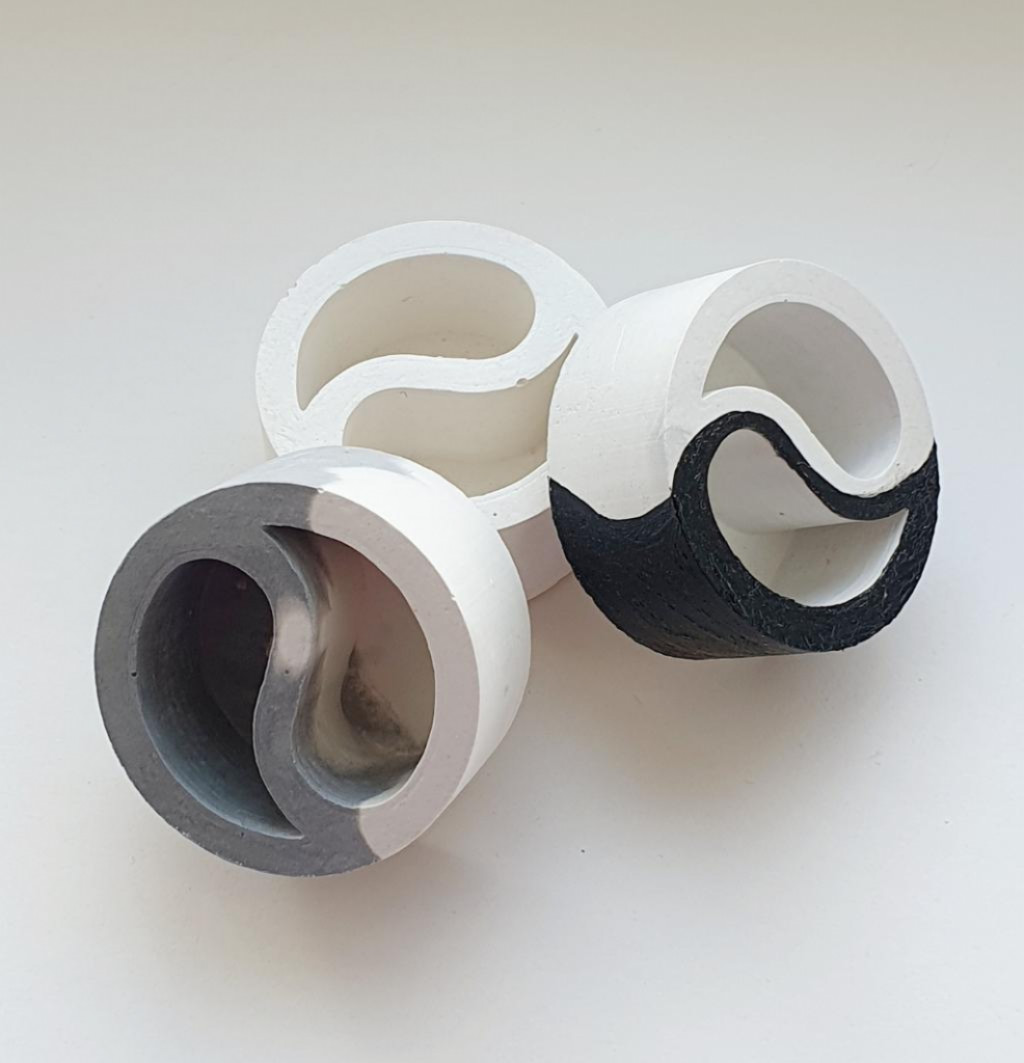 Кашпо из гипса Инь Янь