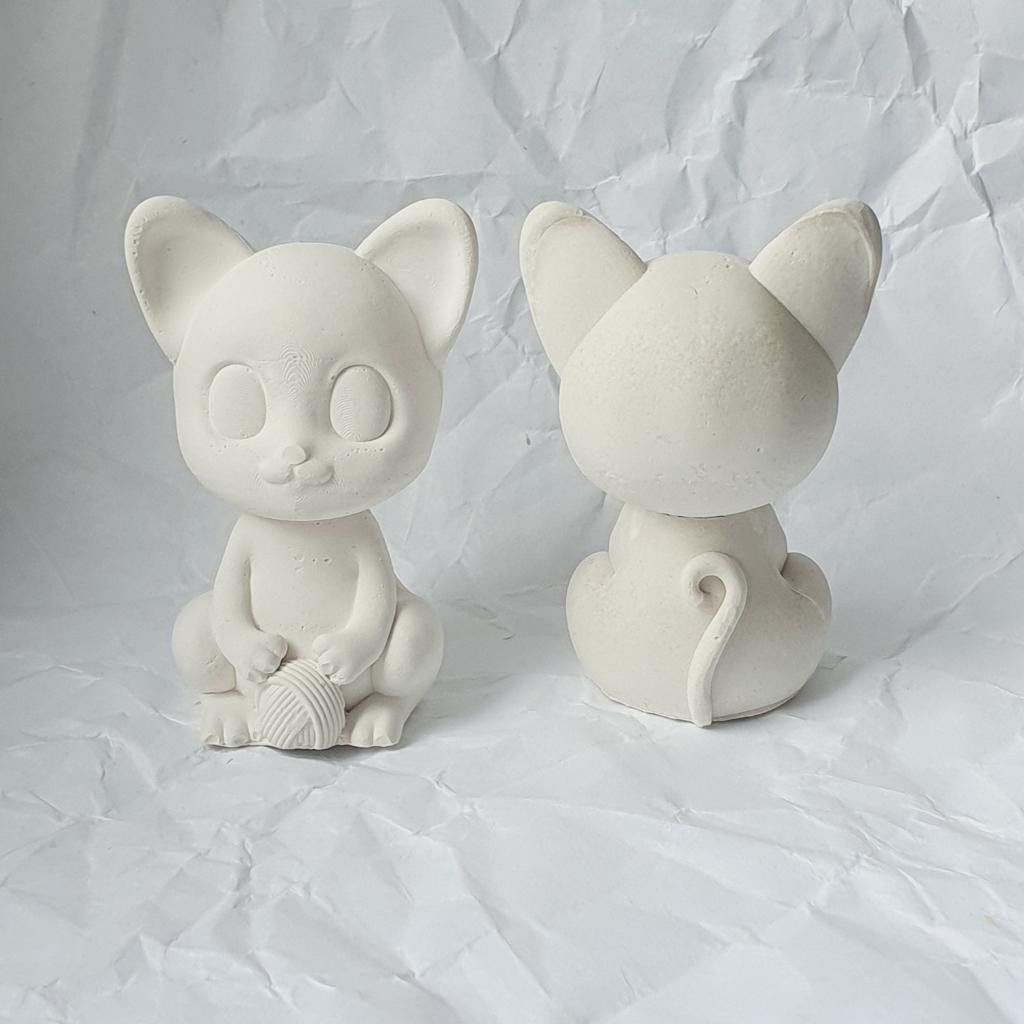 Раскраска из гипса Котенок с клубком