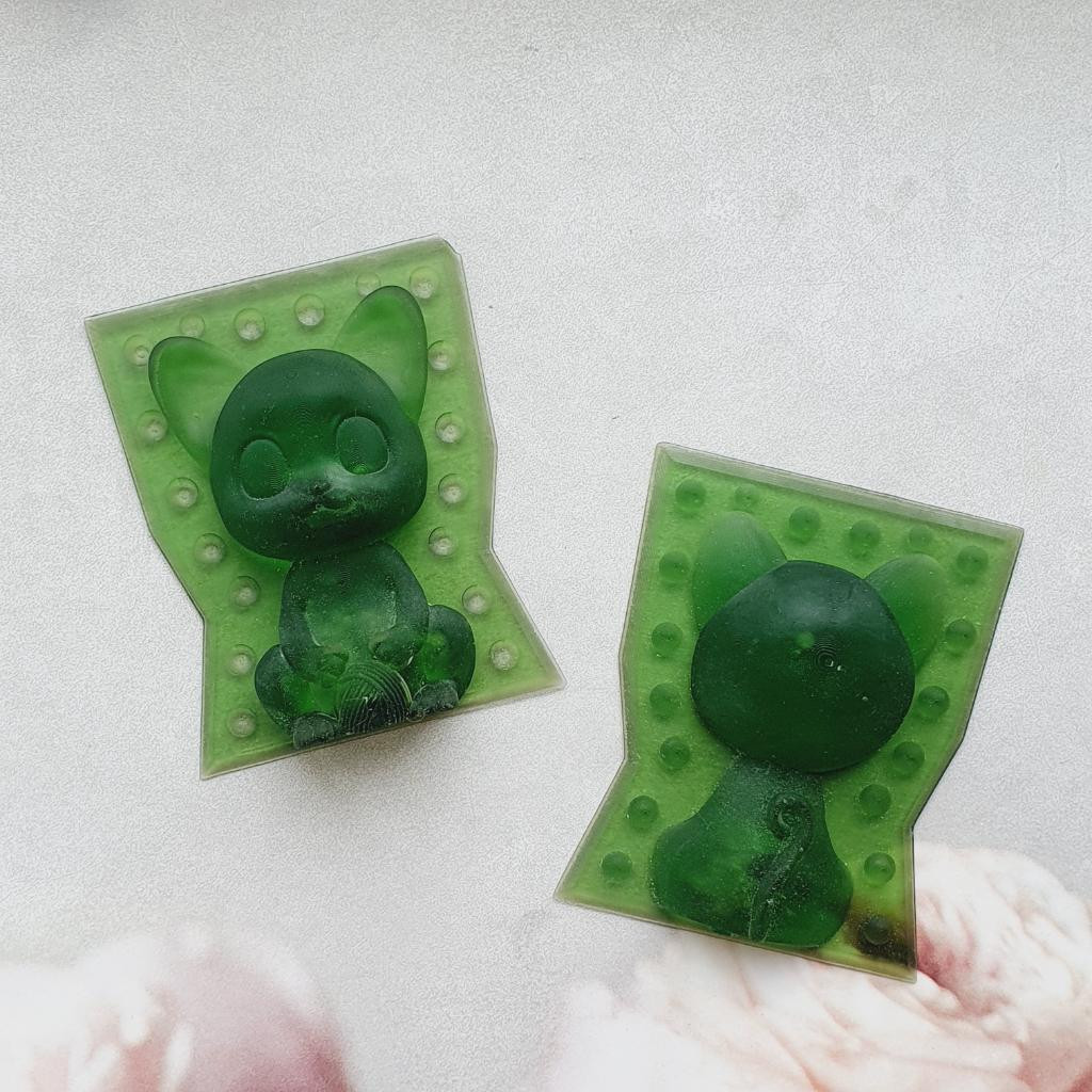 Модель для заливки силиконом Котёнок с клубком с уже готовой основой и разборными опалубками