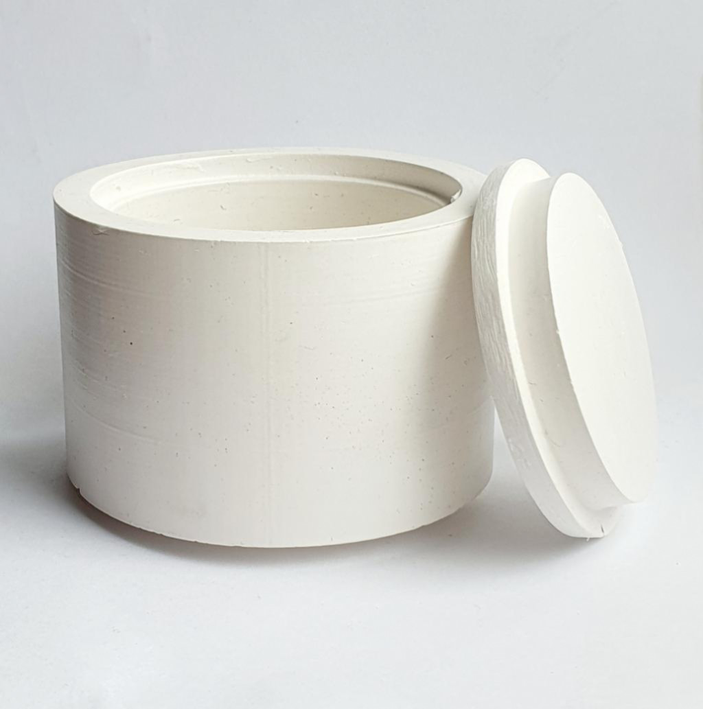 Гипсовое кашпо Бочонок с крышкой