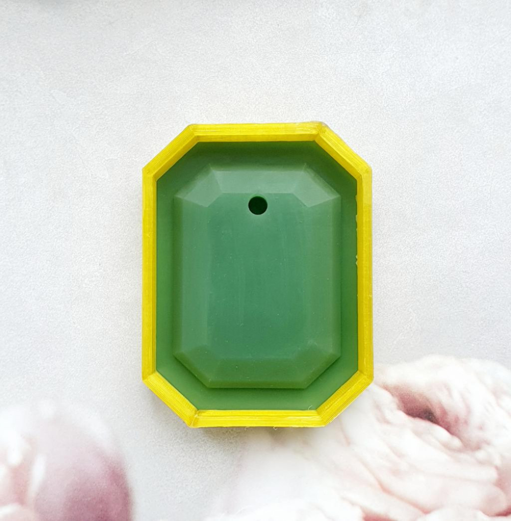 Модель для заливки силиконом Саше Прямоугольный кристалл с уже готовой основой и разборными опалубками