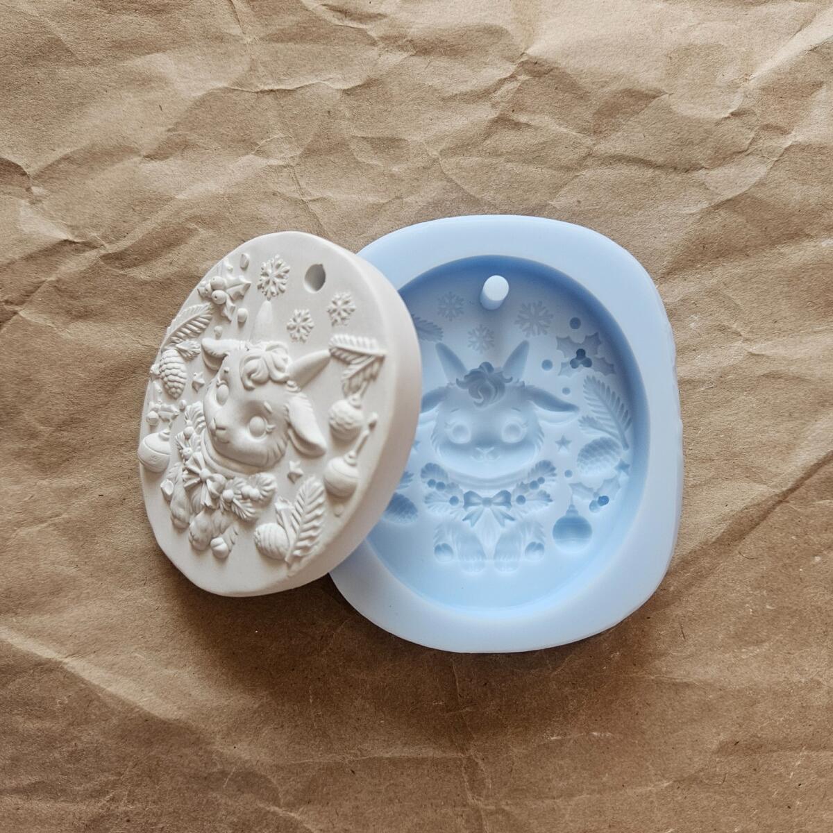 Силиконовая форма саше овал Коза (козленок)