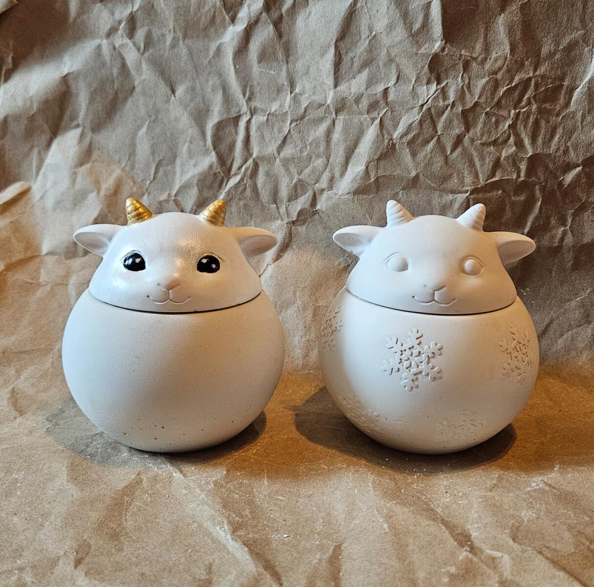 Силиконовая форма Коза (крышка) и стакан шар