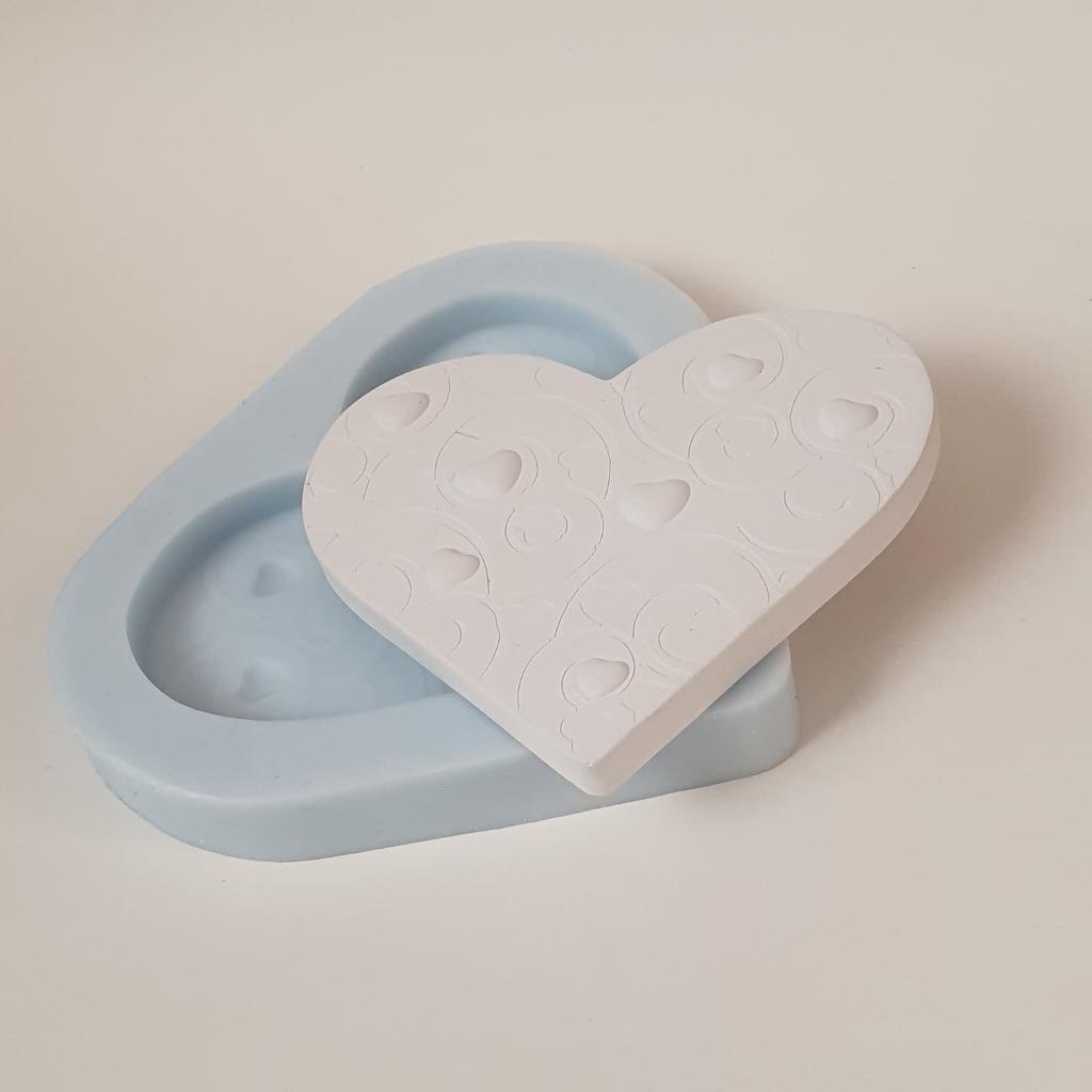 Силиконовая форма  Стакан Сердце 3 отсека с крышкой